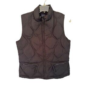 Gap Black Down Fill Zip Up Quilted Vest Women's XS Outdoor Puffer Winter Fall